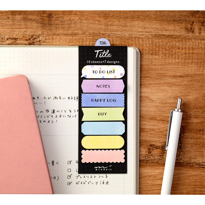 Midori - Sticky Note - Journal Title - Colorful