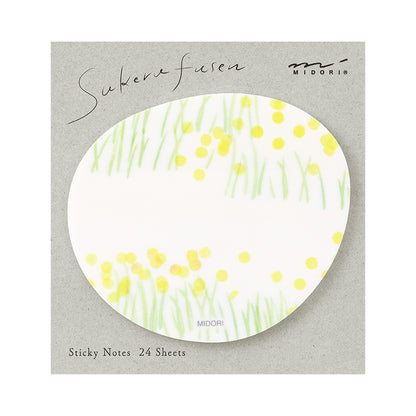 MIDORI - Sticky Note - Semi-Translucent Yellow Flower Garden