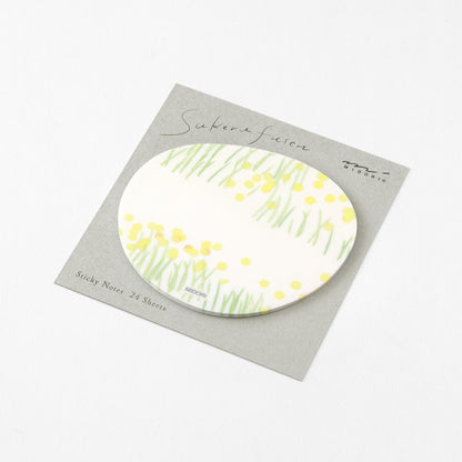 MIDORI - Sticky Note - Semi-Translucent Yellow Flower Garden