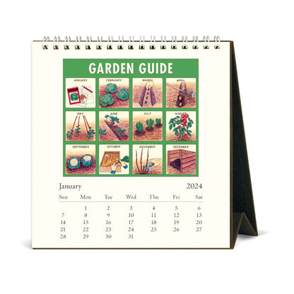 CAVALLINI & CO - 2024 Vintage Desk Calendar - GARDENING