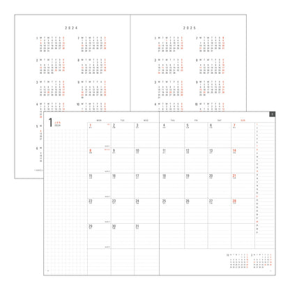 MIDORI - Flat Diary 2024 - A5 - White