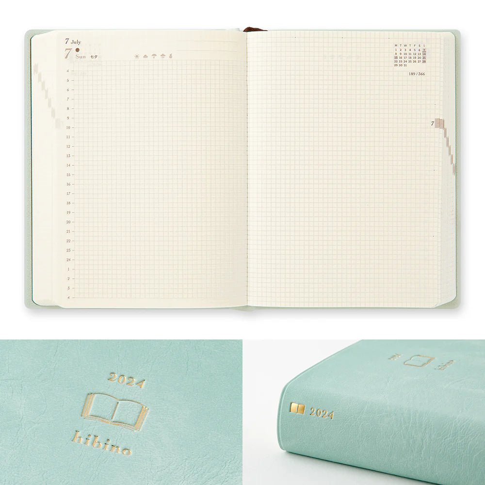 MIDORI - Diary Hibino 2025 - A6 - Blue-Green