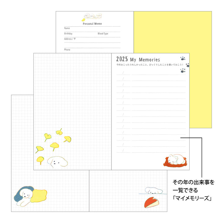 MIDORI - MD Notebook - 2025 Pocket Diary <Mini> - Dog