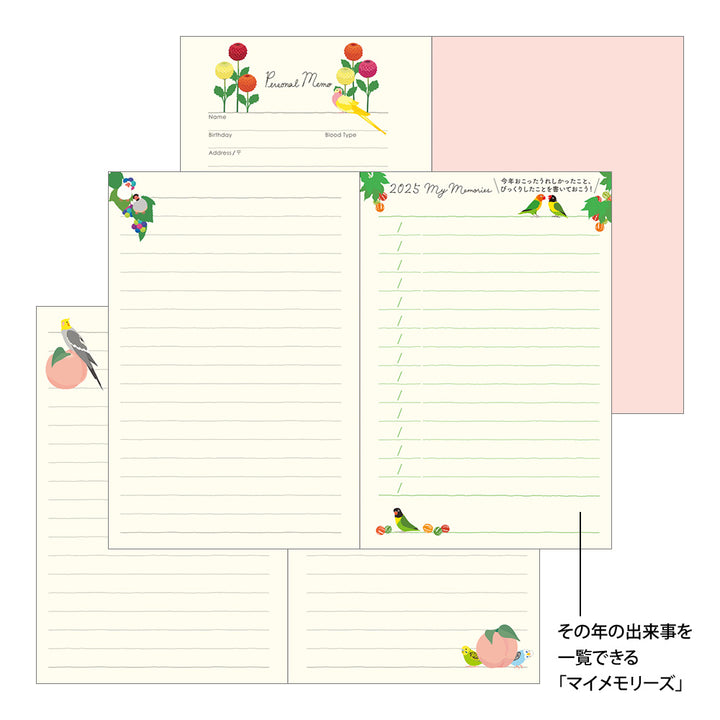 MIDORI - MD Notebook - 2025 Pocket Diary <Slim> - Bird