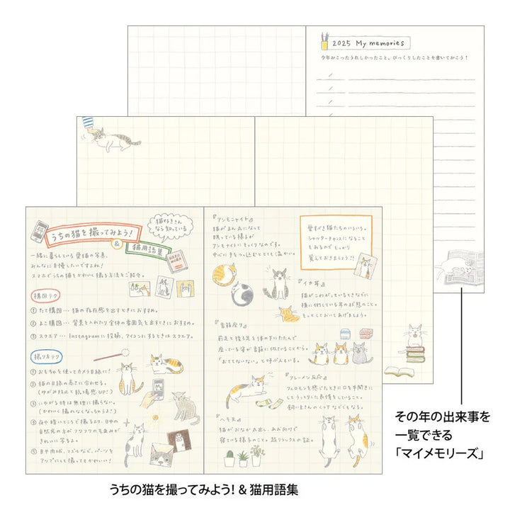 MIDORI - MD Notebook - 2025 Pocket Diary <Mini> - Cat