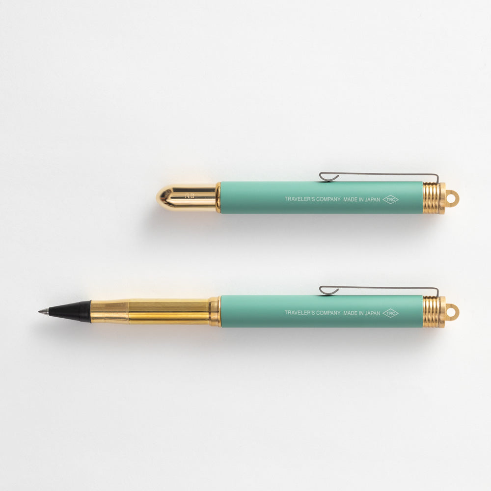 TRAVELER'S NOTEBOOK - Limited Edition Factory Green Brass Rollerball Pen - Free shipping to US and Canada - Vancouver Buchan's Kerrisdale Stationery Store