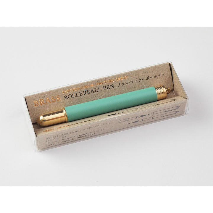 TRAVELER'S NOTEBOOK - Limited Edition Factory Green Brass Rollerball Pen - Free shipping to US and Canada - Vancouver Buchan's Kerrisdale Stationery Store