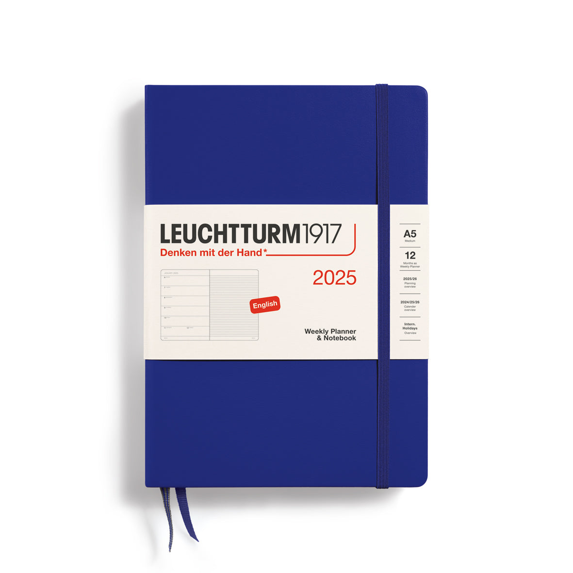 LEUCHTTURM 1917 - 2025 A5 WEEKLY PLANNER/NOTEBOOK - ENGLISH LINED - INK  - Free shipping to US and Canada - Vancouver Buchan's Kerrisdale Gift & Stationery Store