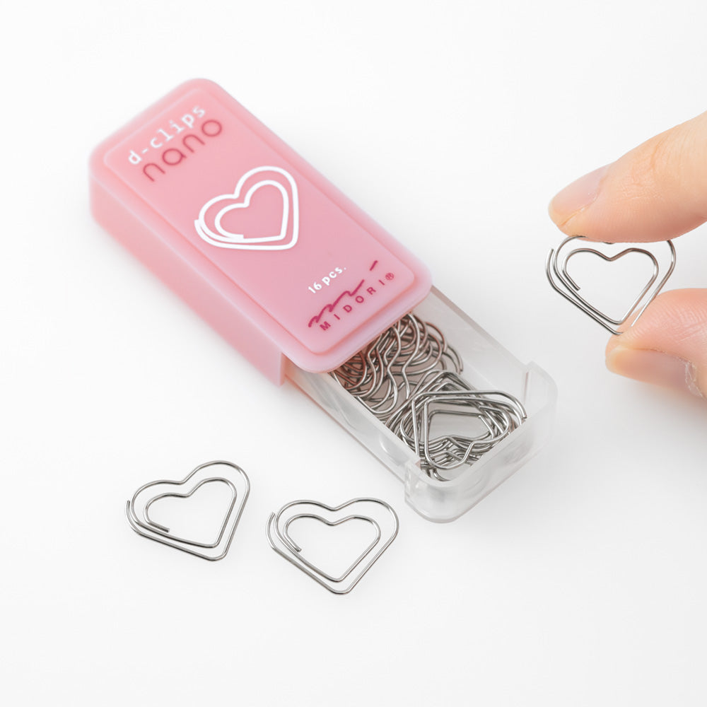 Midori - D Clips Nano - Heart Shape Paper Clip