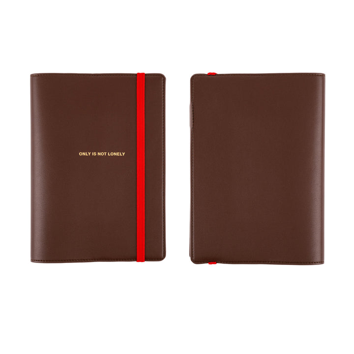 Hobonichi Techo 2025 - A5 Cover Only - Only is Not Lonely (Chocolate) - Free shipping to US and Canada - Vancouver Buchan’s Kerrisdale Stationery Store