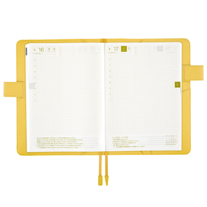 Hobonichi Techo 2024 - A5 Cover Only -  Leather: Brilliant Yellow - Free shipping to US and Canada - Vancouver Buchan’s Kerrisdale Stationery Store