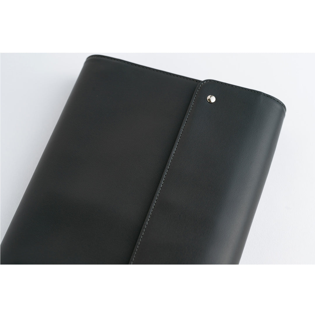 Hobonichi Techo 2025 - A5 Trifold Leather Cover - Leather: Charcoal Gray - Free shipping to US and Canada - Vancouver Buchan’s Kerrisdale Stationery Store