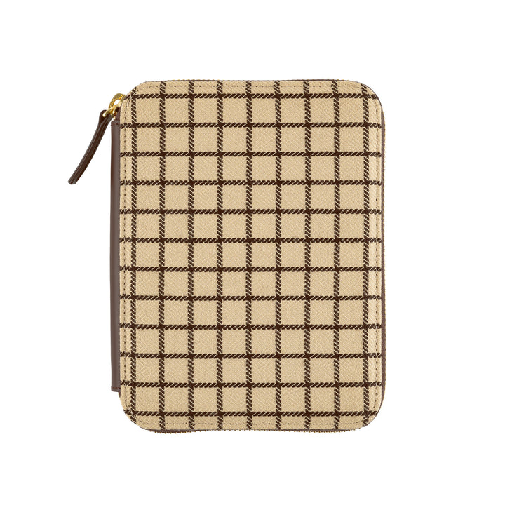 Hobonichi Techo 2025 - A6 Cover Only -  Taut Zipped (Cafe au Lait Plaid) - Free shipping to US and Canada - Vancouver Buchan’s Kerrisdale Stationery Store