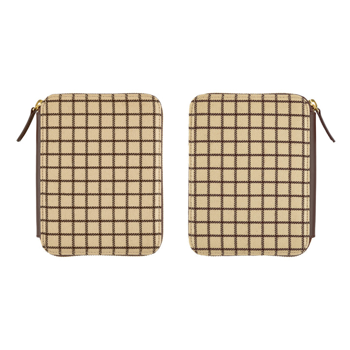 Hobonichi Techo 2025 - A6 Cover Only -  Taut Zipped (Cafe au Lait Plaid) - Free shipping to US and Canada - Vancouver Buchan’s Kerrisdale Stationery Store