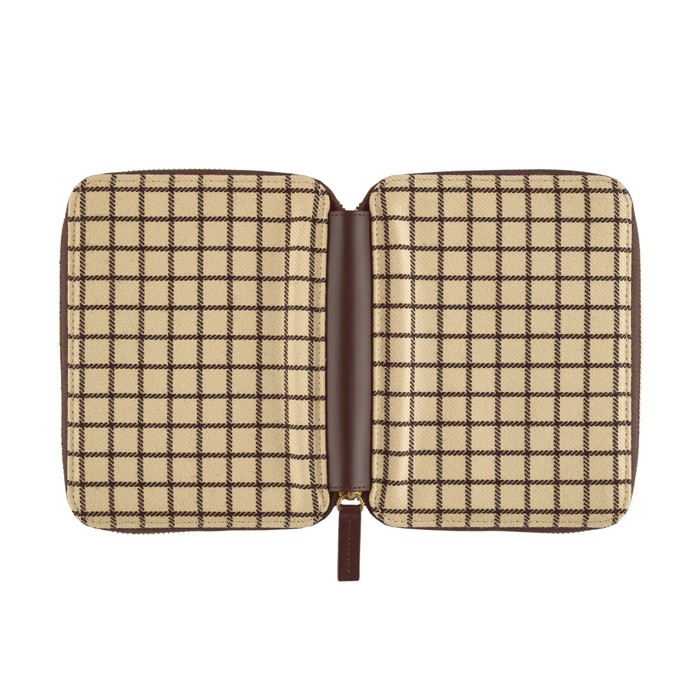 Hobonichi Techo 2025 - A6 Cover Only -  Taut Zipped (Cafe au Lait Plaid) - Free shipping to US and Canada - Vancouver Buchan’s Kerrisdale Stationery Store