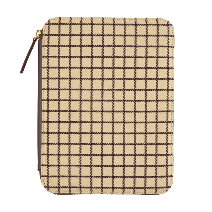 Hobonichi Techo 2025 - A5 Cover Only -  Taut Zipped (Cafe au Lait Plaid) - Free shipping to US and Canada - Vancouver Buchan’s Kerrisdale Stationery Store