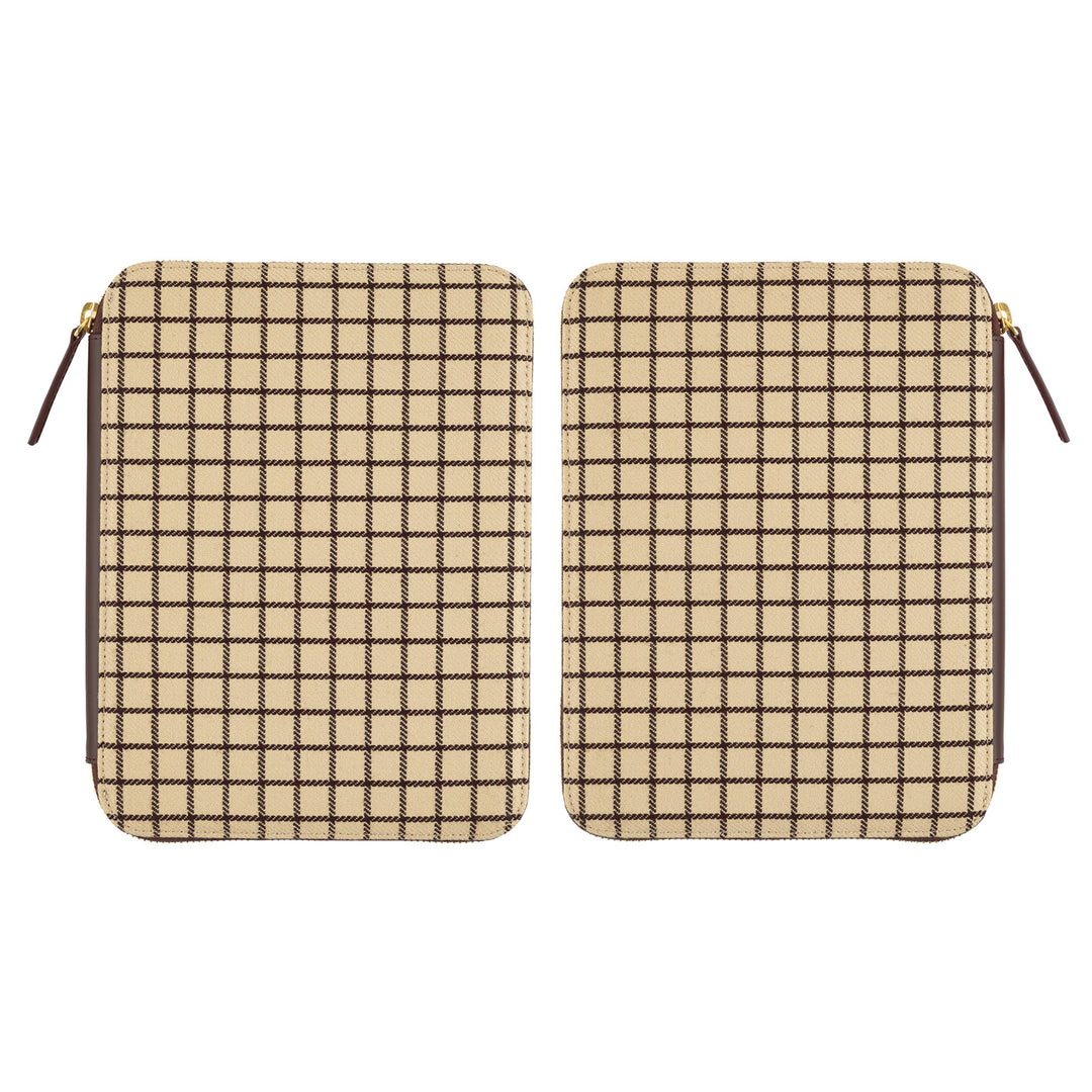 Hobonichi Techo 2025 - A5 Cover Only -  Taut Zipped (Cafe au Lait Plaid) - Free shipping to US and Canada - Vancouver Buchan’s Kerrisdale Stationery Store