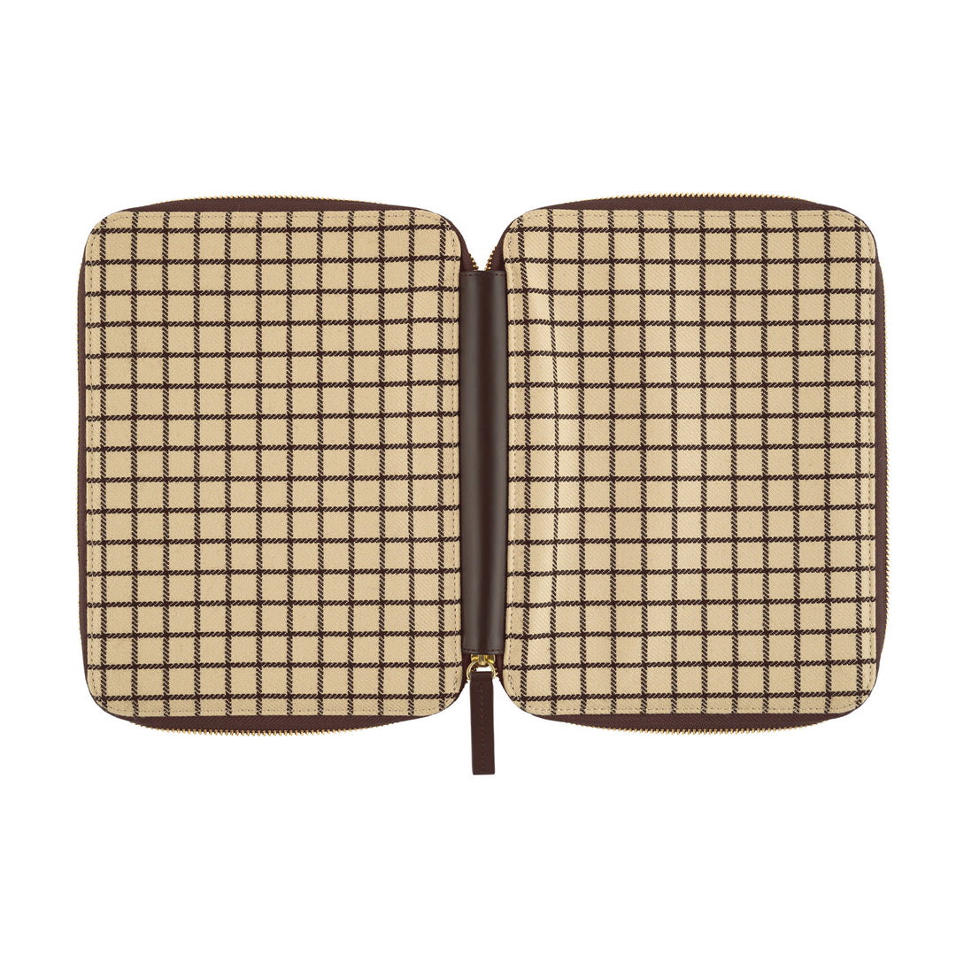 Hobonichi Techo 2025 - A5 Cover Only -  Taut Zipped (Cafe au Lait Plaid) - Free shipping to US and Canada - Vancouver Buchan’s Kerrisdale Stationery Store