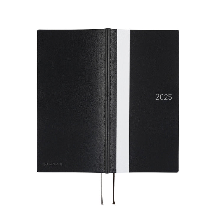 Hobonichi Techo 2025 - Weeks/Wallet Planner Book - White Line: Black (English/Monday Start/January Start)