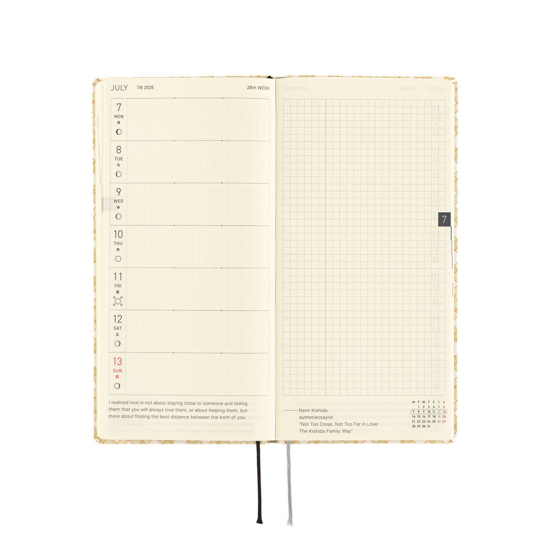 Hobonichi Techo 2025 - Weeks/Wallet Planner Book - Shirt Fabric: Harvest Plaid (English/Monday Start/January Start) - Free shipping to US and Canada - Vancouver Buchan’s Kerrisdale Stationery Store
