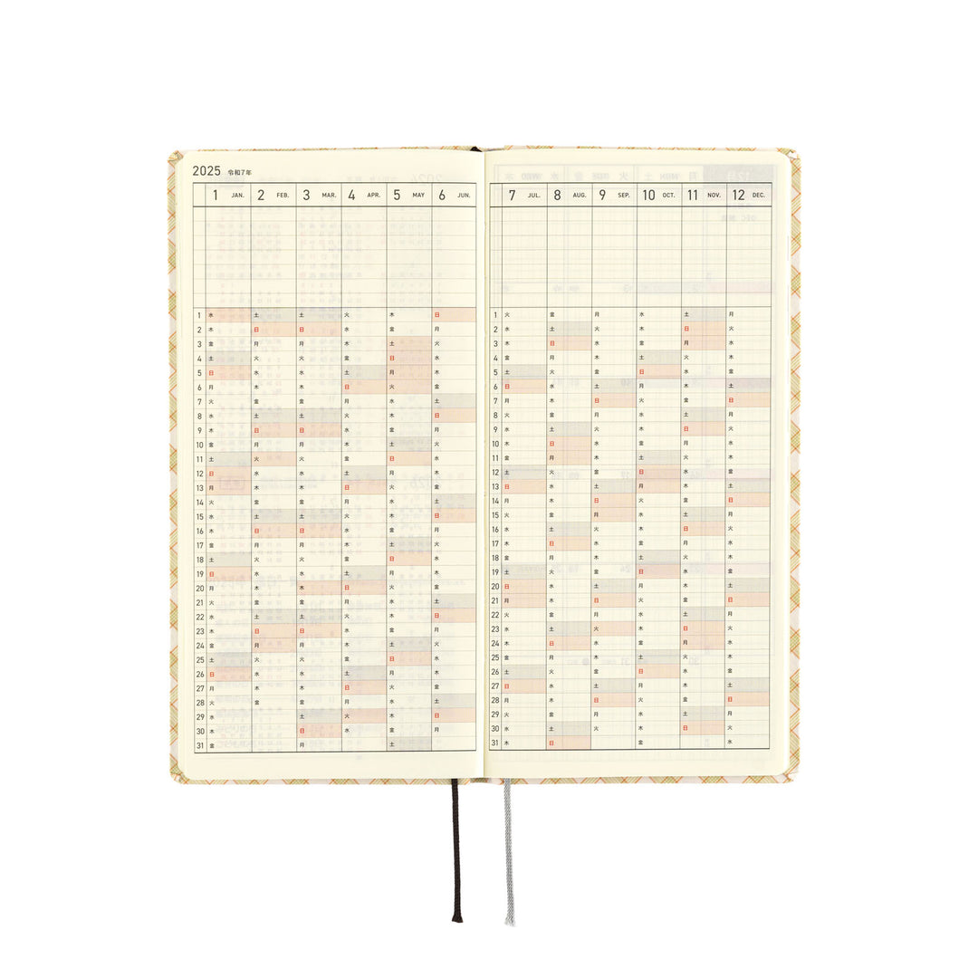 Hobonichi Techo 2025 - Weeks/Wallet Planner Book - Shirt Fabric: Harvest Plaid (English/Monday Start/January Start) - Free shipping to US and Canada - Vancouver Buchan’s Kerrisdale Stationery Store
