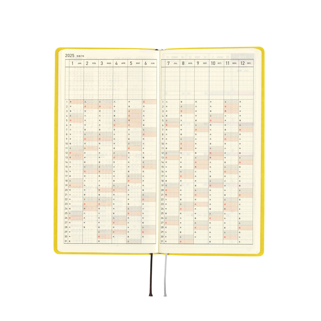 Hobonichi Techo 2025 - Weeks/Wallet Planner Book - Smooth: Mustard (English/Monday Start/January Start)