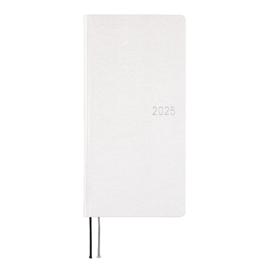 Hobonichi Techo 2025 - Weeks/Wallet Planner Book - Paper Series: Platinum White (English/Monday Start/January Start) 