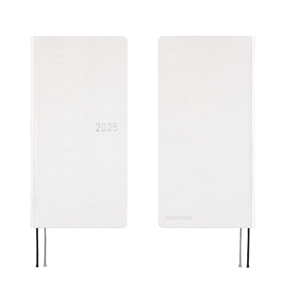 Hobonichi Techo 2025 - Weeks/Wallet Planner Book - Paper Series: Platinum White (English/Monday Start/January Start) 