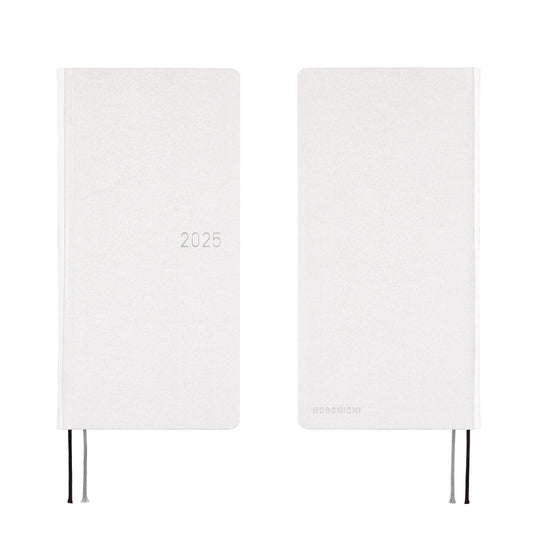 Hobonichi Techo 2025 - Weeks/Wallet Planner Book - Paper Series: Platinum White (English/Monday Start/January Start) 