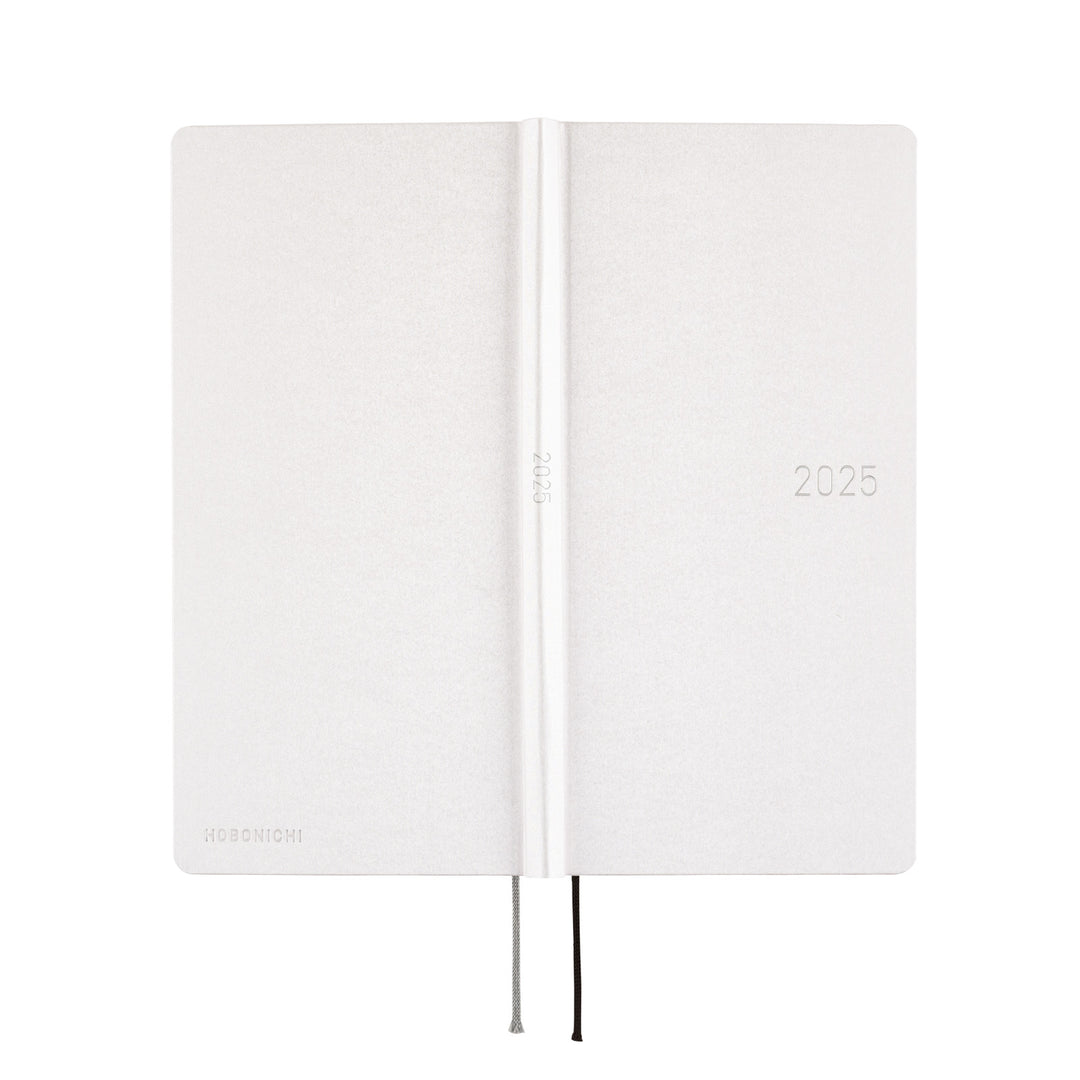 Hobonichi Techo 2025 - Weeks/Wallet Planner Book - Paper Series: Platinum White (English/Monday Start/January Start) 