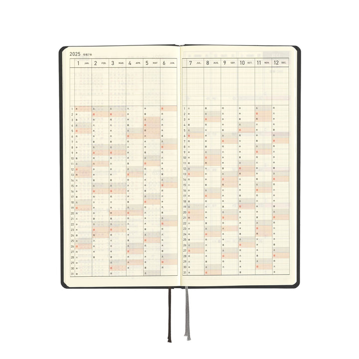 Hobonichi Techo 2025 - Weeks/Wallet Planner Book - Paper Series: Black Gingham (English/Monday Start/January Start)