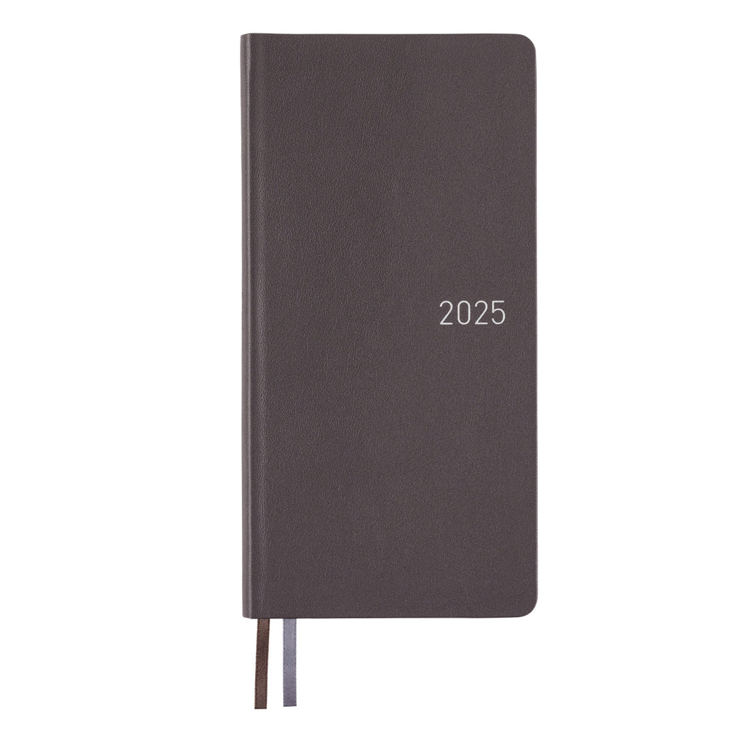 Hobonichi Techo 2025 - Weeks/Wallet Planner Book - Leather: Steel Gray (English/Monday Start/January Start)