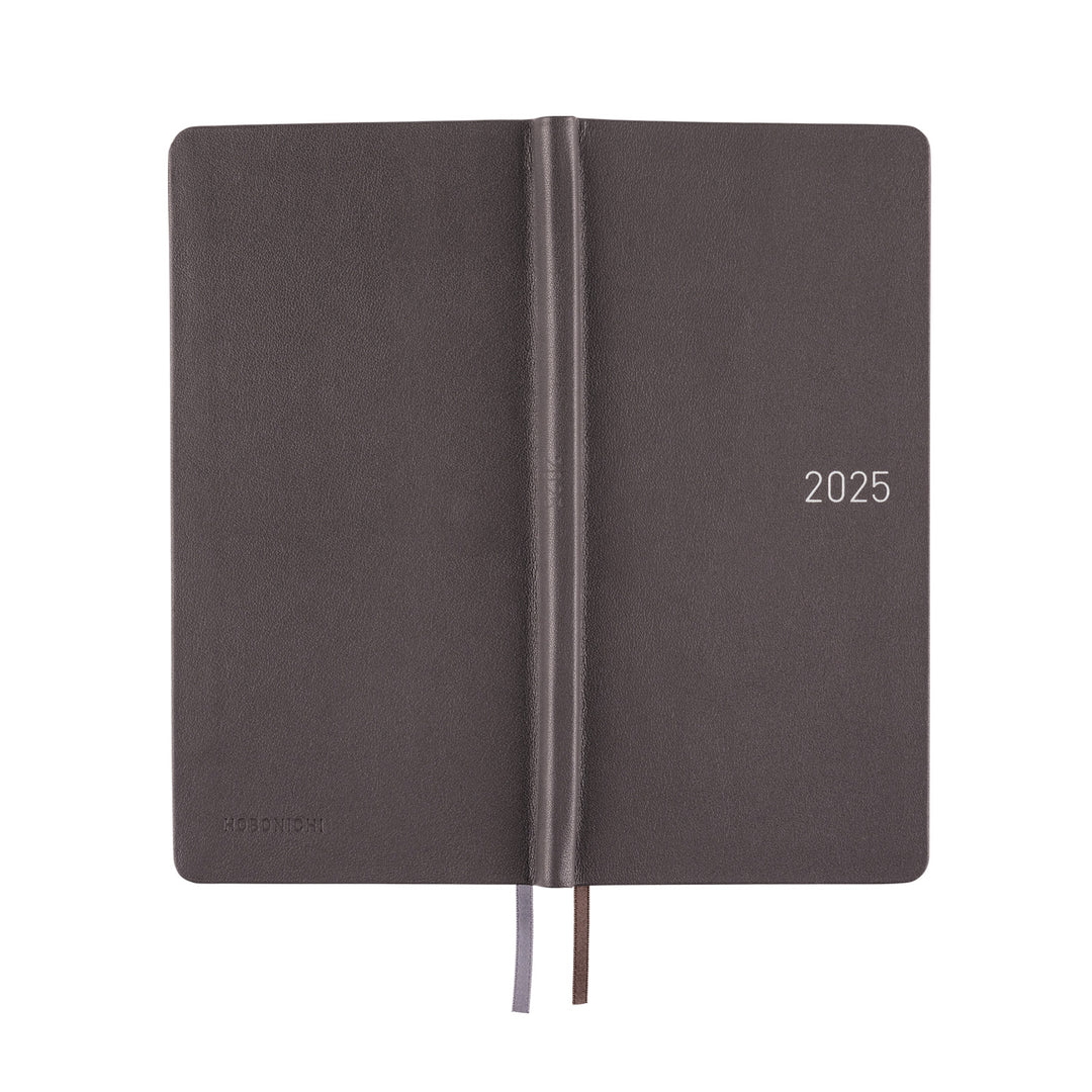 Hobonichi Techo 2025 - Weeks/Wallet Planner Book - Leather: Steel Gray (English/Monday Start/January Start)