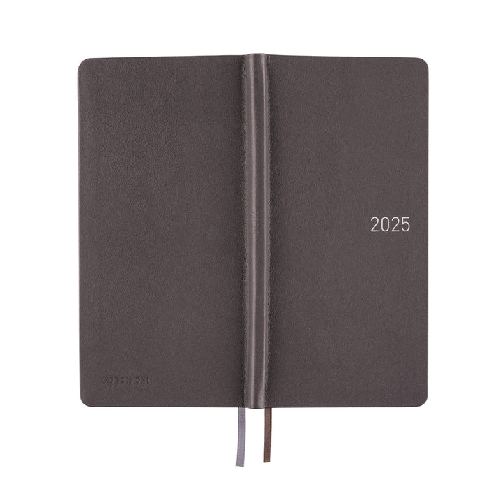 Hobonichi Techo 2025 - Weeks/Wallet Planner Book - Leather: Steel Gray (English/Monday Start/January Start)