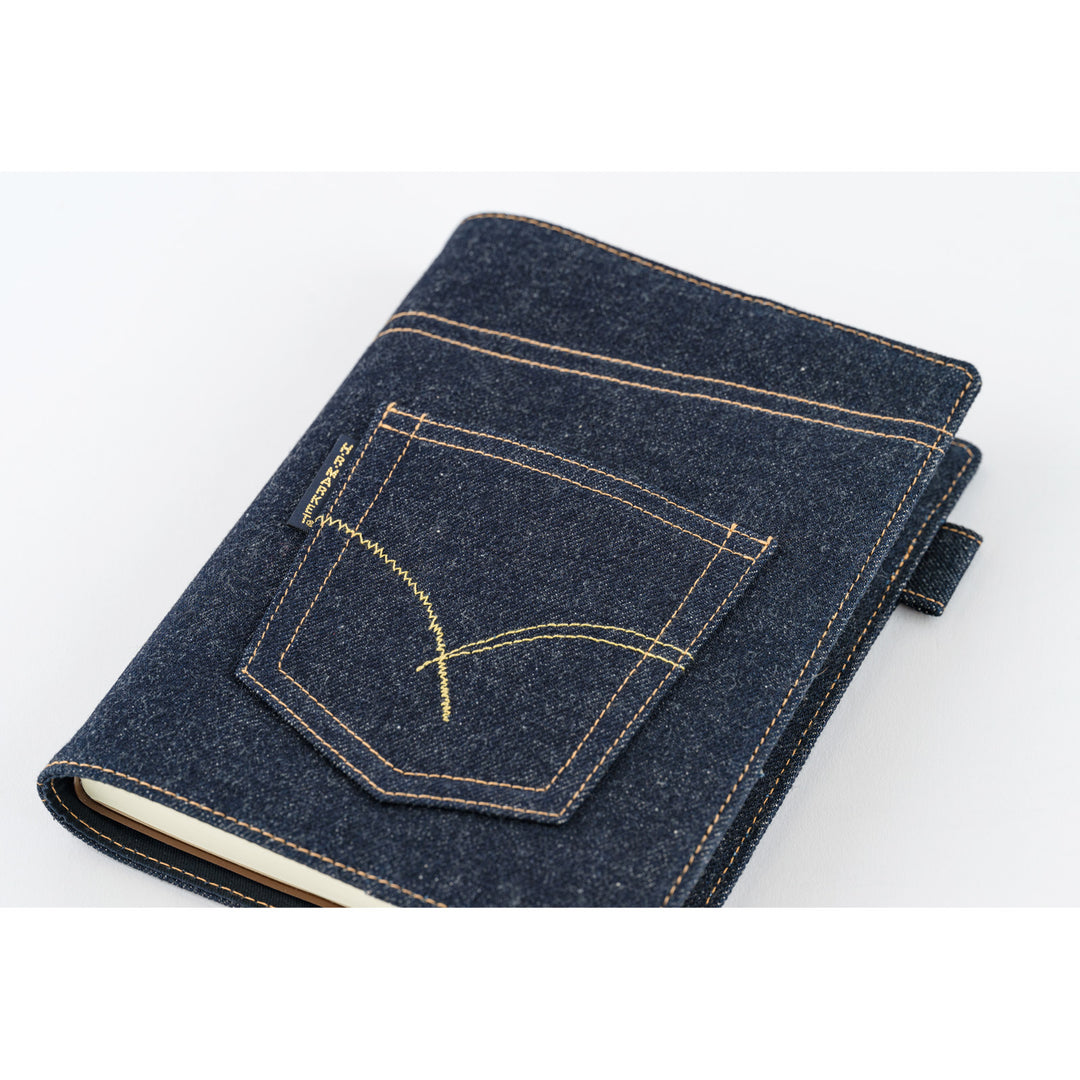 Hobonichi Techo 2025 - 5-Year Techo - A5 Cover Only - Hollywood Ranch Market: Indigo Jeans Pocket - Free shipping to US and Canada - Vancouver Buchan’s Kerrisdale Stationery Store