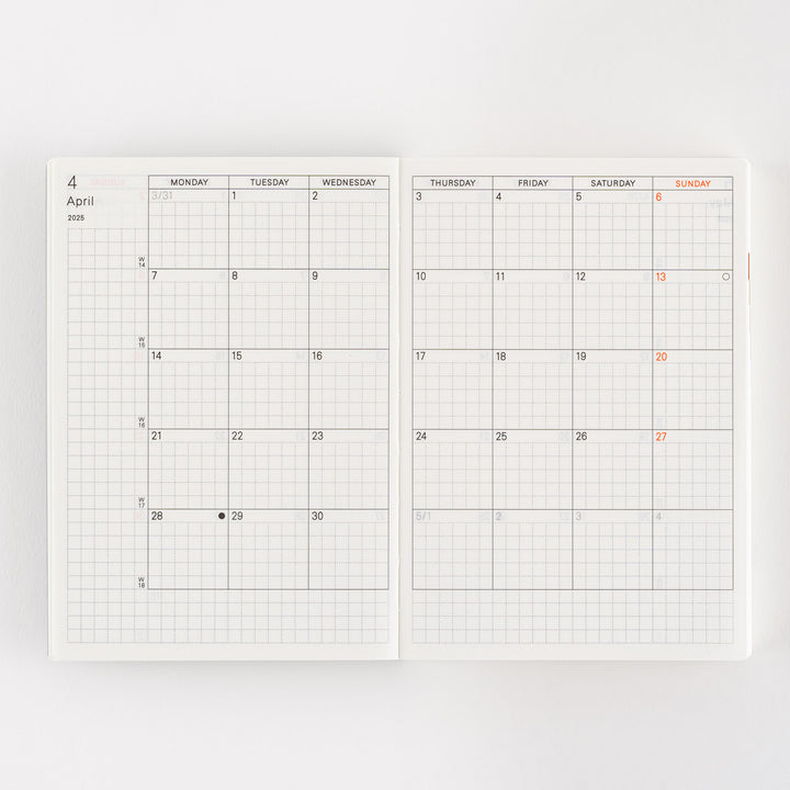 Hobonichi Techo 2025 - A6 Planner Book - English/January Start/Monday Start - Free shipping to US and Canada - Vancouver Buchan’s Kerrisdale Stationery Store