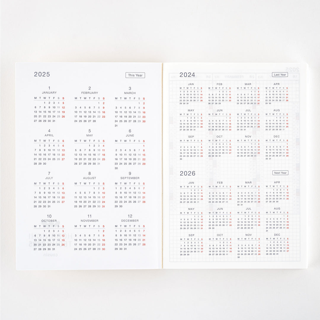 Hobonichi Techo 2025 - Cousin (A5) Planner Book - English/January Start/Monday Start - Free shipping to US and Canada - Vancouver Buchan’s Kerrisdale Stationery Store