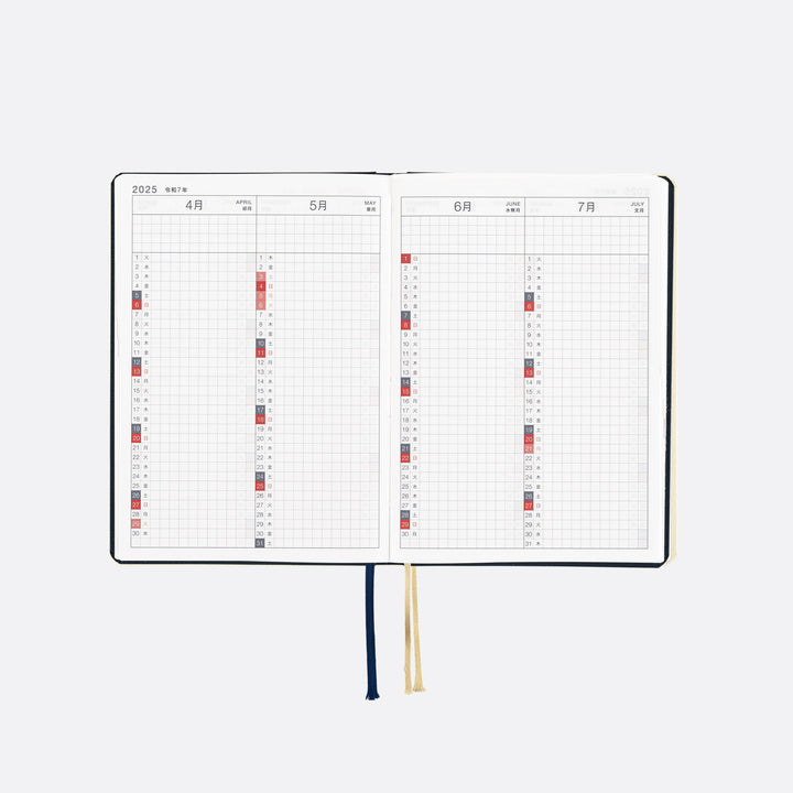 Hobonichi Techo 2025 -  Original (A6) HON Planner Book - Slash (Navy) - English/January Start/Monday Start - Free shipping to US and Canada - Vancouver Buchan’s Kerrisdale Stationery Store