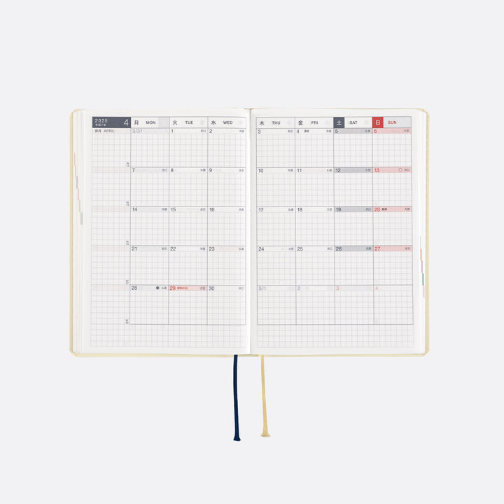 Hobonichi Techo 2025 -  Original (A6) HON Planner Book - Slash (Ivory) - English/January Start/Monday Start - Free shipping to US and Canada - Vancouver Buchan’s Kerrisdale Stationery Store