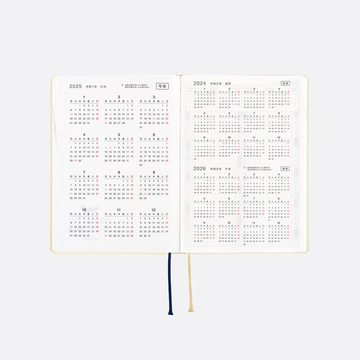 Hobonichi Techo 2025 -  Original (A6) HON Planner Book - Slash (Ivory) - English/January Start/Monday Start - Free shipping to US and Canada - Vancouver Buchan’s Kerrisdale Stationery Store