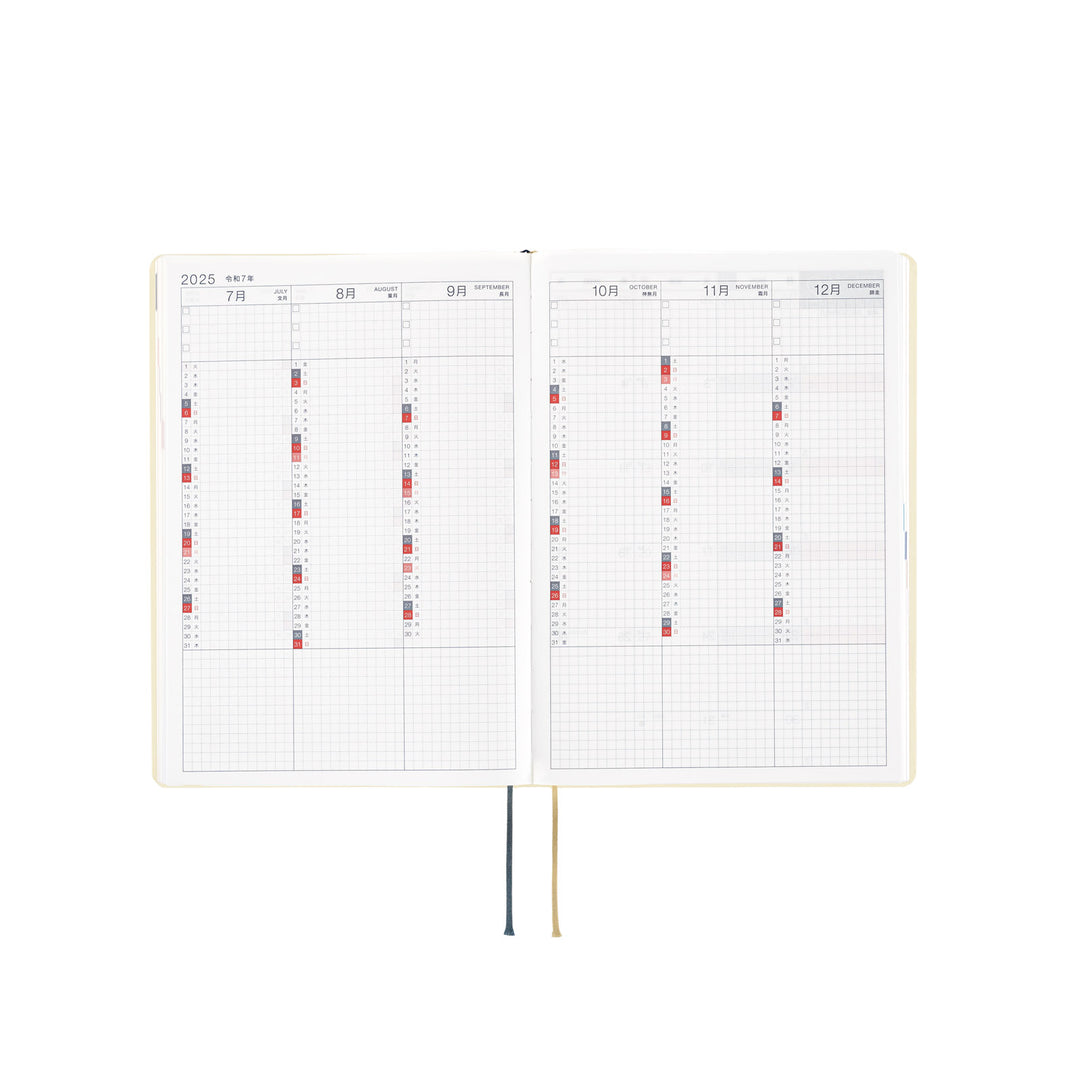 Hobonichi Techo 2025 -  Cousin (A5) HON Planner Book - Slash (Ivory) - English/January Start/Monday Start - Free shipping to US and Canada - Vancouver Buchan’s Kerrisdale Stationery Store