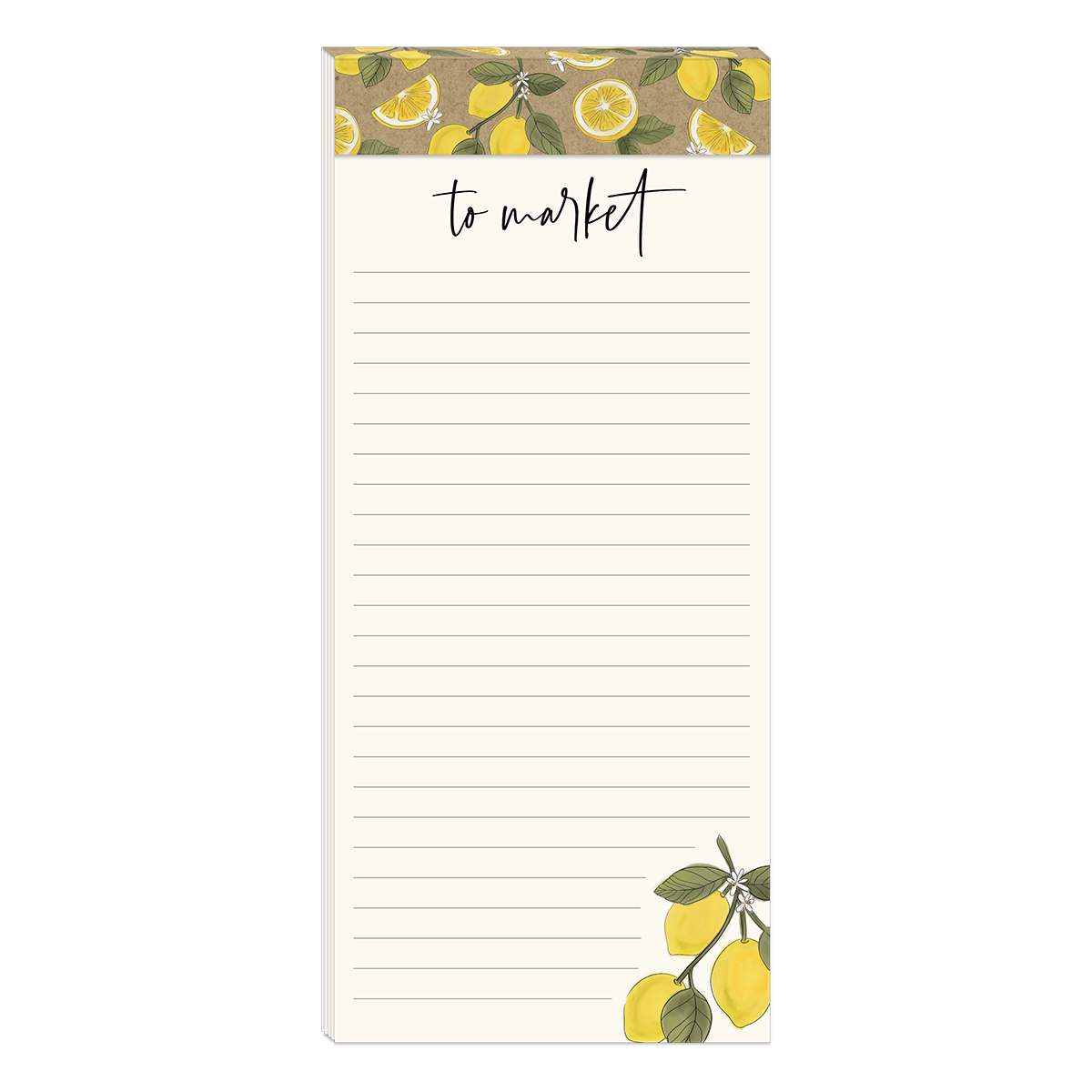 Punch Studio - Lemons Magnetic List Pad - Orchard Blossoms Collection