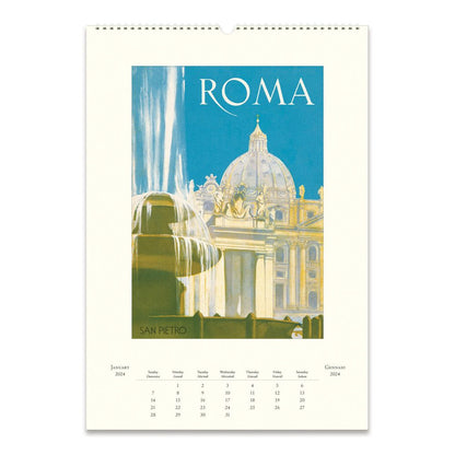 CAVALLINI & CO - 2024 - Vintage Poster Wall Calendar - ITALIA