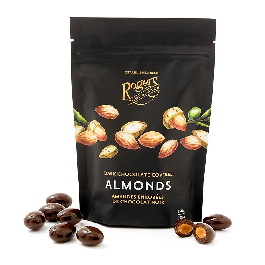 ROGERS' CHOCOLATE - Dark Chocolate Covered Almonds - Best Souvenirs from Victoria Vancouver Canada - Best Gift Ideas for Christmas Canada Vancouver - Best Small Gifts from Vancouver BC Canada