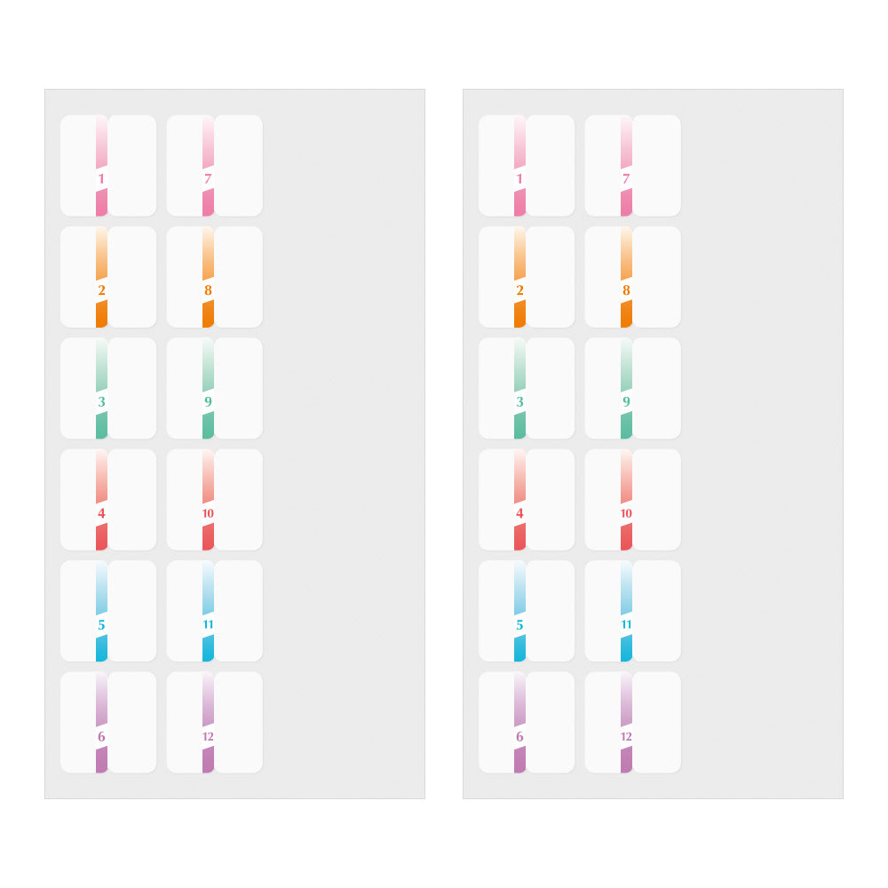 Midori - Index Label Chiratto - Number Color