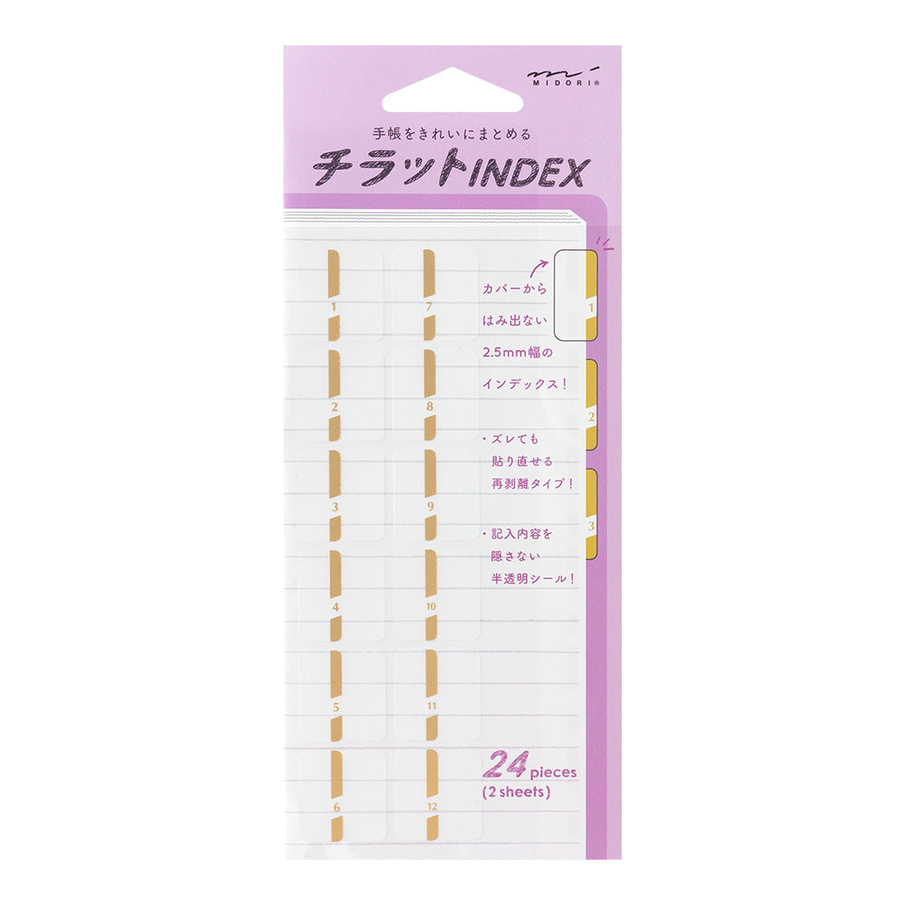 Midori - Index Label Chiratto - Number Gold