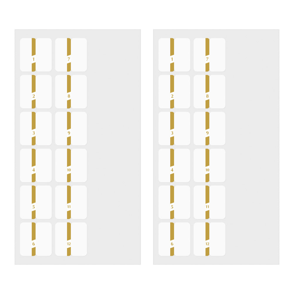 Midori - Index Label Chiratto - Number Gold