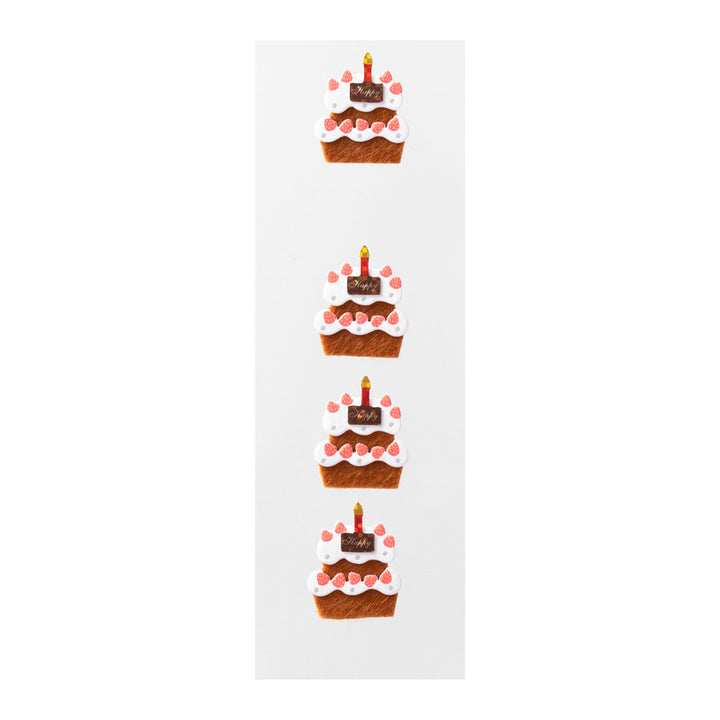 Midori - Sticker 2407 PCM Motif - Birthday Cake DIY Gift and Photo Album Decoration Sticker