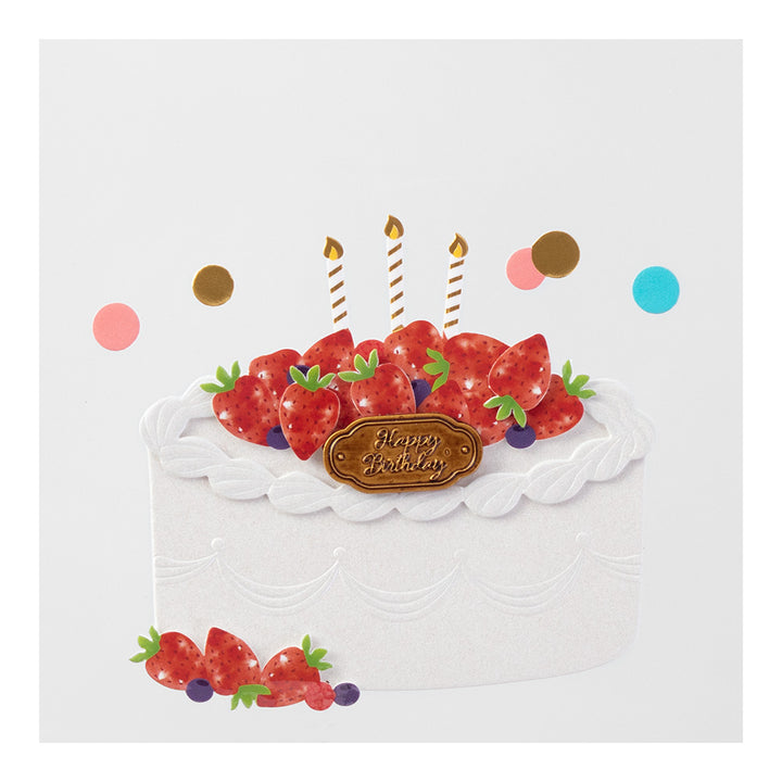 Midori - Sticker 2442 Paper Craft Museum Motif - Birthday Cake Card DIY Idea - Photo Album Decoration Sticker