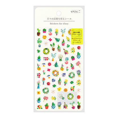 Midori - Stickers for diary Daily records - Flowers